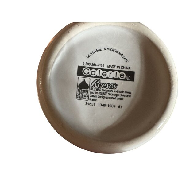 Reeses Ceramic Mug Galerie Dishwasher & Microwave Safe Orange & White Made In Ch - Picture 6 of 6